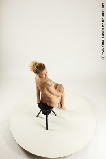 Nude Woman White Sitting poses - ALL Slim long blond Sitting poses - simple Multi angle poses Pinup