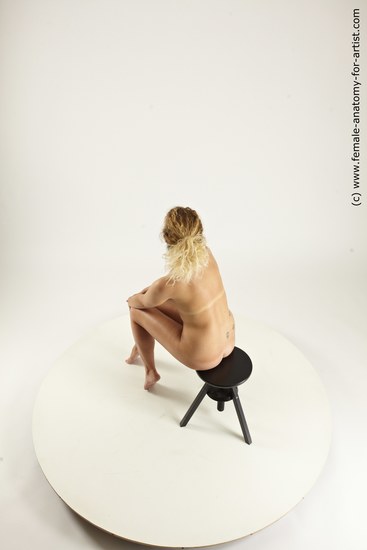 Nude Woman White Sitting poses - ALL Slim long blond Sitting poses - simple Multi angle poses Pinup