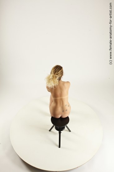 Nude Woman White Sitting poses - ALL Slim long blond Sitting poses - simple Multi angle poses Pinup