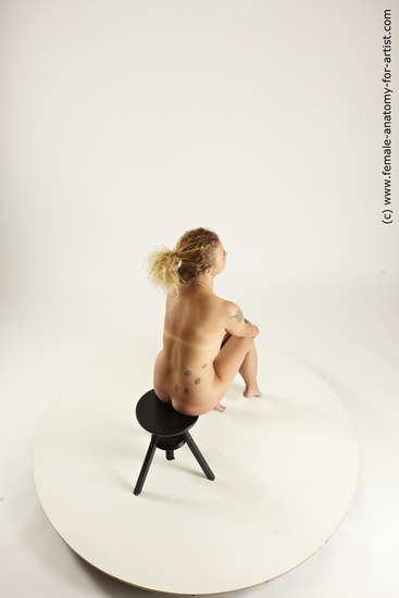 Nude Woman White Sitting poses - ALL Slim long blond Sitting poses - simple Multi angle poses Pinup