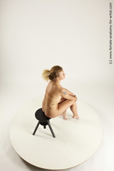 Nude Woman White Sitting poses - ALL Slim long blond Sitting poses - simple Multi angle poses Pinup