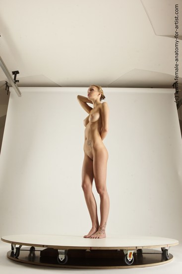 Nude Woman White Standing poses - ALL Slim long blond Standing poses - simple Multi angle poses Pinup