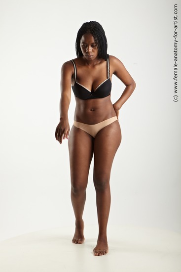 Underwear Woman Black Standing poses - ALL Slim dreadlocks black Standing poses - simple Academic