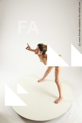 Nude Woman White Slim long blond Multi angle poses Pinup