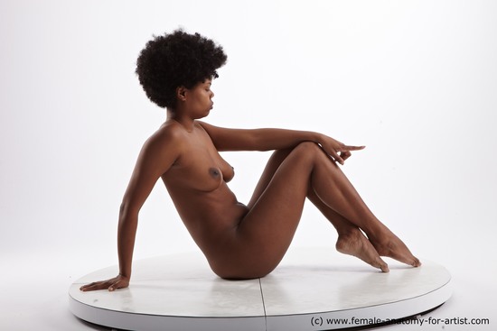 Nude Woman Black Sitting poses - ALL Slim medium black Sitting poses - simple Pinup