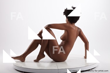 Nude Woman Black Sitting poses - ALL Slim medium black Sitting poses - simple Pinup
