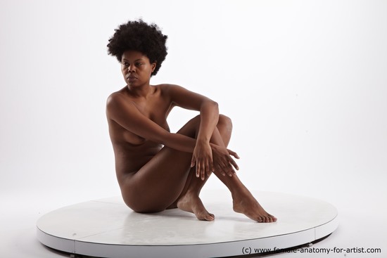 Nude Woman Black Sitting poses - ALL Slim medium black Sitting poses - simple Pinup