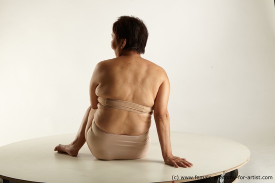 Underwear Woman Asian Sitting poses - ALL Overweight short black Sitting poses - simple Academic