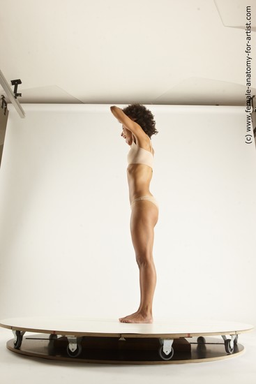 Underwear Woman Black Standing poses - ALL Athletic dreadlocks black Standing poses - simple Multi angle poses Academic