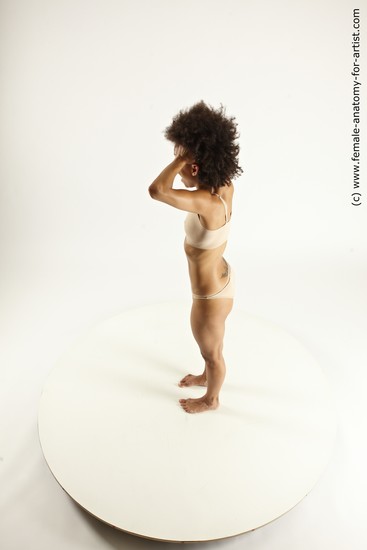 Underwear Woman Black Standing poses - ALL Athletic dreadlocks black Standing poses - simple Multi angle poses Academic