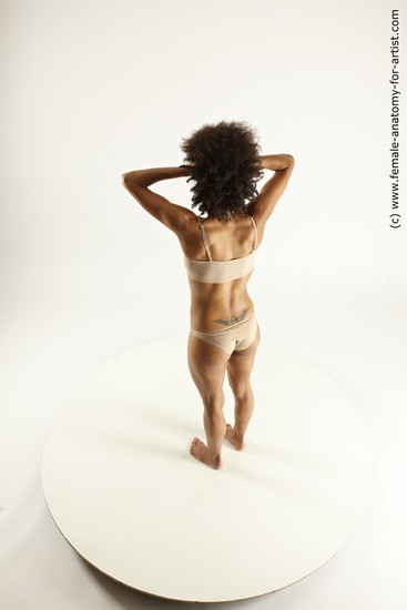 Underwear Woman Black Standing poses - ALL Athletic dreadlocks black Standing poses - simple Multi angle poses Academic