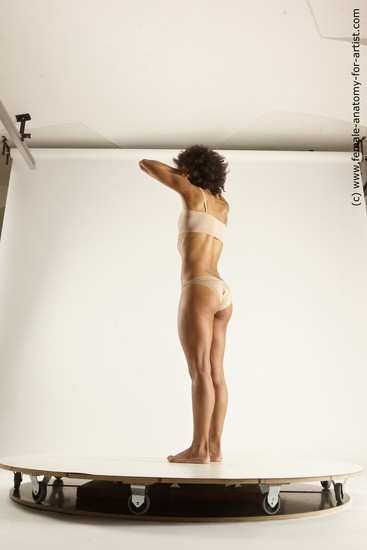 Underwear Woman Black Standing poses - ALL Athletic dreadlocks black Standing poses - simple Multi angle poses Academic