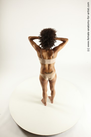 Underwear Woman Black Standing poses - ALL Athletic dreadlocks black Standing poses - simple Multi angle poses Academic