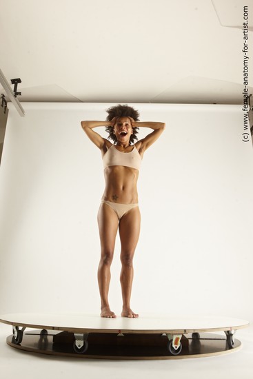 Underwear Woman Black Standing poses - ALL Athletic dreadlocks black Standing poses - simple Multi angle poses Academic