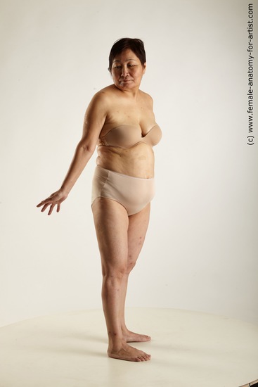 Underwear Woman Asian Standing poses - ALL Overweight short black Standing poses - simple Academic