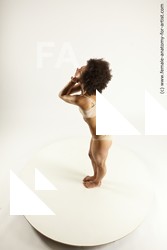 Underwear Woman Multiracial Standing poses - ALL Athletic long black Multi angle poses Academic