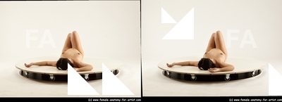 Nude Woman White Laying poses - ALL Pregnant long black Standard Photoshoot Pinup