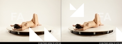 Nude Woman White Laying poses - ALL Pregnant long black Standard Photoshoot Pinup