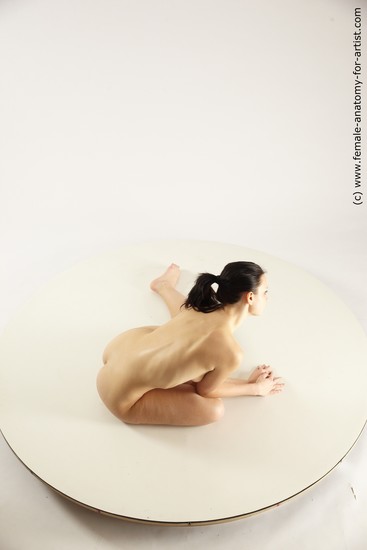 Nude Woman White Sitting poses - ALL Slim long black Sitting poses - simple Multi angle poses Pinup