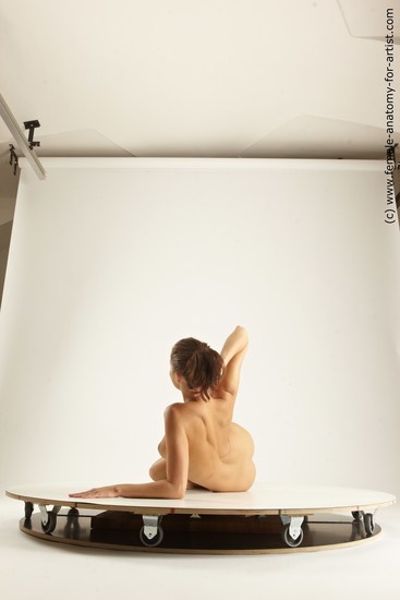 Nude Woman White Average long brown Multi angle poses Pinup