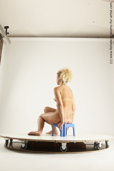 Nude Woman White Sitting poses - ALL Slim long blond Sitting poses - simple Multi angle poses Pinup