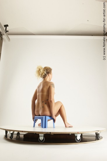 Nude Woman White Sitting poses - ALL Slim long blond Sitting poses - simple Multi angle poses Pinup