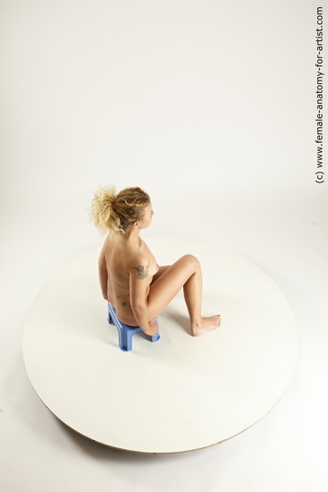 Nude Woman White Sitting poses - ALL Slim long blond Sitting poses - simple Multi angle poses Pinup