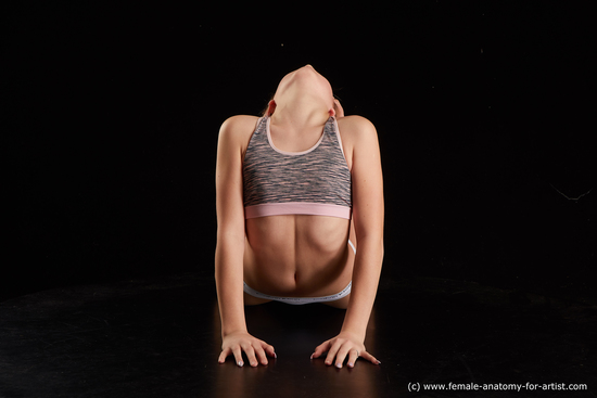 Underwear Woman White Laying poses - ALL Average Laying poses - on stomach medium blond Standard Photoshoot  Academic