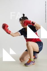 Sportswear Woman Asian Kneeling poses - ALL Average Kneeling poses - on one knee medium black Standard Photoshoot Academic