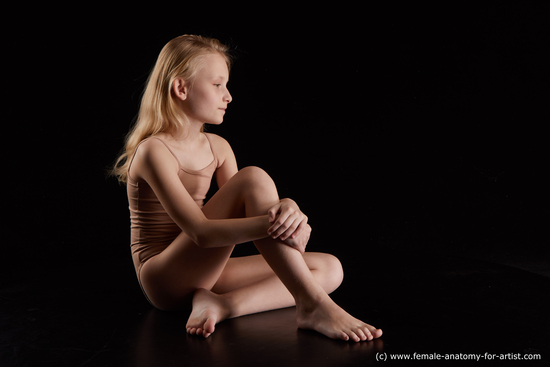 Underwear Woman White Sitting poses - ALL Slim long blond Sitting poses - simple Standard Photoshoot  Academic