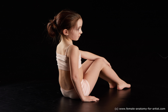 Underwear Woman White Sitting poses - ALL Slim long brown Sitting poses - simple Standard Photoshoot  Academic