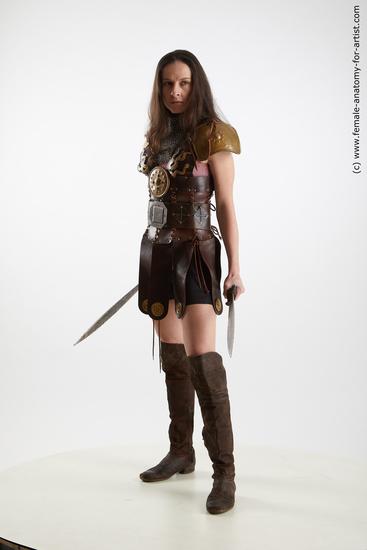 Fighting with sword Woman White Standing poses - ALL Slim long brown Standing poses - simple Standard Photoshoot Academic