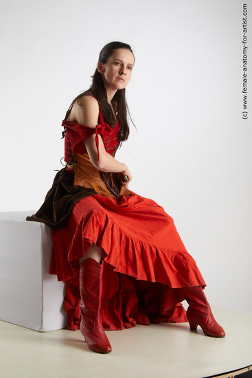 Woman White Sitting poses - ALL Athletic long brown Sitting poses - simple Fighting Standard Photoshoot Academic