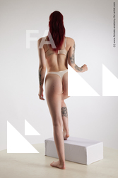 Underwear Woman White Standing poses - ALL Slim long colored Standing poses - simple Standard Photoshoot Academic