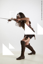 Fighting with sword Woman White Standing poses - ALL Slim long brown Standing poses - simple Standard Photoshoot Academic