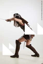 Fighting with sword Woman White Standing poses - ALL Slim long brown Standing poses - simple Standard Photoshoot Academic