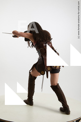 Fighting with sword Woman White Standing poses - ALL Slim long brown Standing poses - simple Standard Photoshoot Academic
