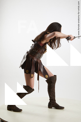Fighting with sword Woman White Standing poses - ALL Slim long brown Standing poses - simple Standard Photoshoot Academic