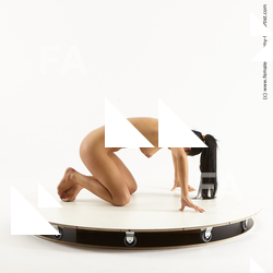 Nude Woman White Kneeling poses - ALL Slim Kneeling poses - on both knees long brown Standard Photoshoot Pinup