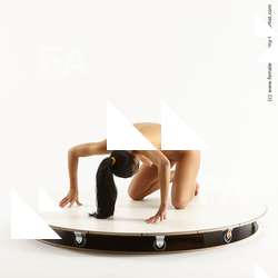 Nude Woman White Kneeling poses - ALL Slim Kneeling poses - on both knees long brown Standard Photoshoot Pinup