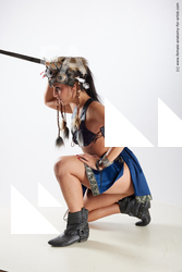 Woman White Kneeling poses - ALL Slim Kneeling poses - on one knee long brown Fighting Standard Photoshoot Academic