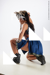 Woman White Kneeling poses - ALL Slim Kneeling poses - on one knee long brown Fighting Standard Photoshoot Academic