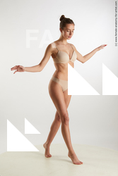 Underwear Woman White Standing poses - ALL Slim long brown Standing poses - simple Standard Photoshoot Academic