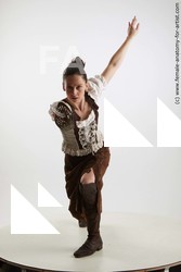 Casual Fighting with sword Woman White Standing poses - ALL Slim long brown Standing poses - simple Standard Photoshoot Academic