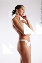 Underwear Woman White Standing poses - ALL Slim long brown Standing poses - simple Standard Photoshoot Pinup