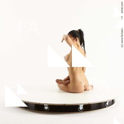 Nude Woman White Sitting poses - ALL Slim long black Sitting poses - simple Standard Photoshoot Pinup