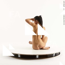 Nude Woman White Sitting poses - ALL Slim long black Sitting poses - simple Standard Photoshoot Pinup