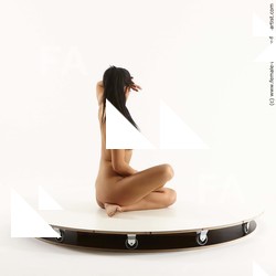 Nude Woman White Sitting poses - ALL Slim long black Sitting poses - simple Standard Photoshoot Pinup