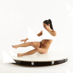 Nude Woman White Sitting poses - ALL Slim long black Sitting poses - simple Standard Photoshoot Pinup