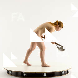 Nude Woman White Standing poses - ALL Slim Standing poses - bend over long brown Fighting with axe Standard Photoshoot Pinup